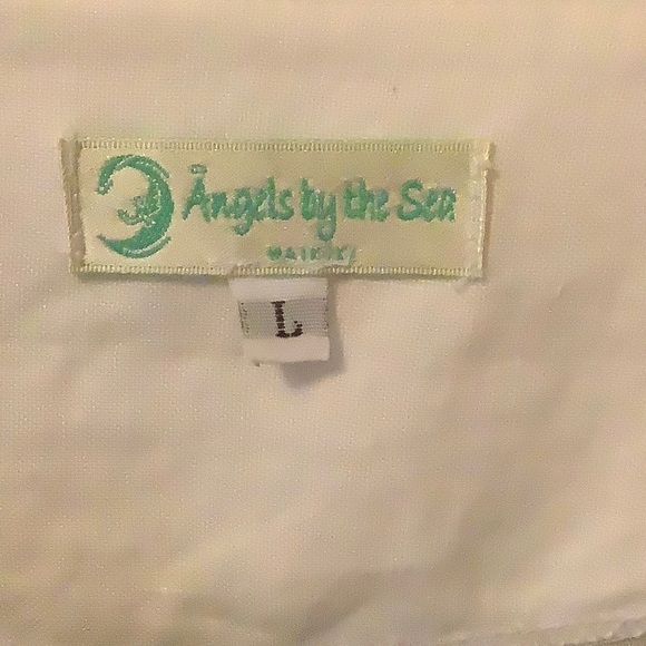 Angels by the Sea white linen tunic.  Size large.  Side zip. Excellent Shape. - Picture 3 of 8